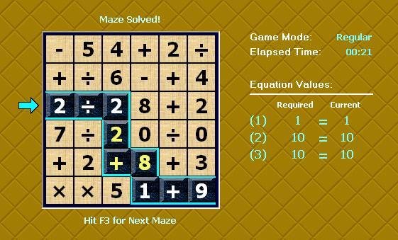Math-A-Maze - Free PC Download | Acid-Play